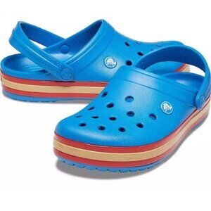 NEW! Unisex Crocs Crocband Hyper Shine Clog Blue Slip on Comfort Shoes Slip On
